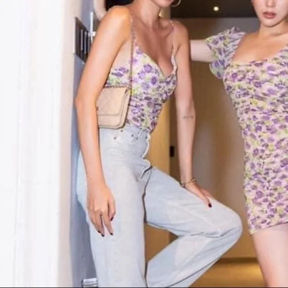 ZARA| DRAPED FLORAL PRINT TOP - Picture 4 of 9